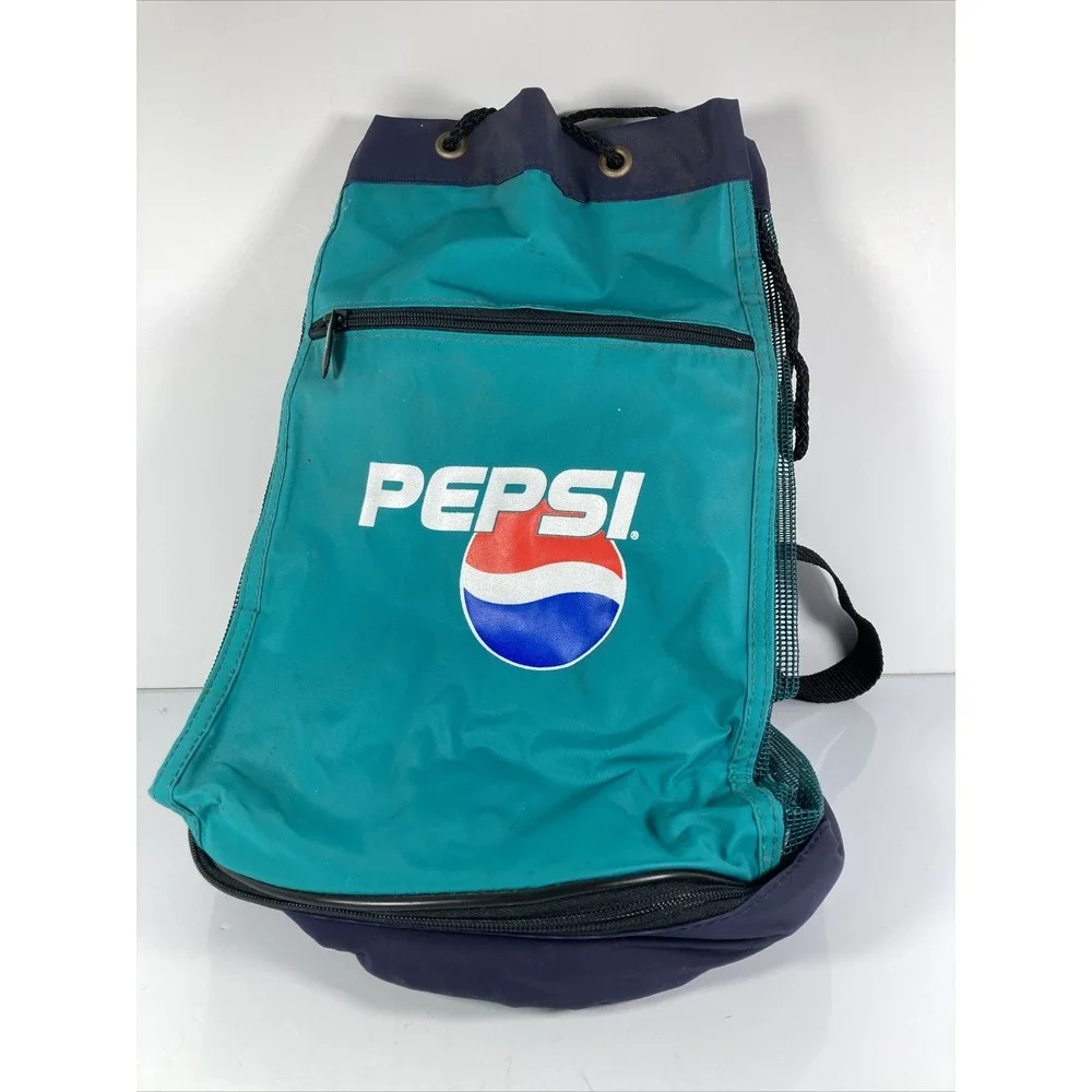 Original Koozie Pepsi Cola Insulated Mesh Beverage Cooler w/Strap Picnic Pockets